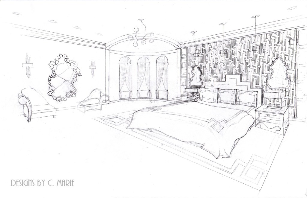 Sketch, ink and graphite